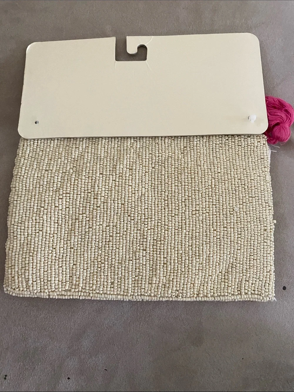 Pink Floral Beaded Zip Pouch/Clutch. NWT. LARGE